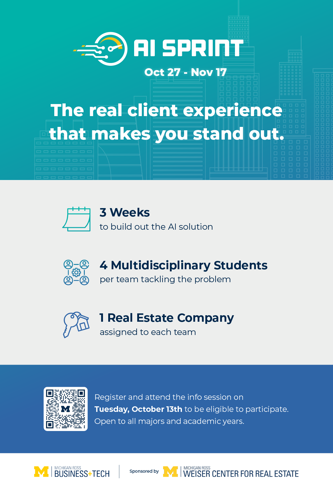 Flier on AI Sprint. The real client experience that makes you stand out.